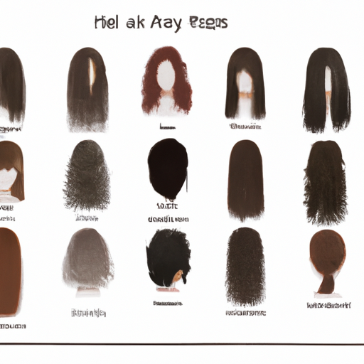 איור המציג סוגי שיער שונים ומאפיינים